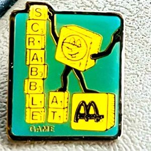 Vintage Mcdonalds Scrabble At Promotional Pin Enamel B2.